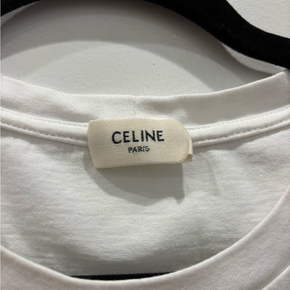 Celine Logo Cotton Tee - Picture 4 of 9